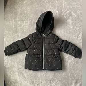 Old Navy Black Puffer Jacket with White Dots